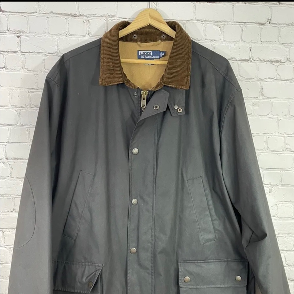 Polo Ralph Lauren Hunting Jacket vtg Waxed Cotton Coat Mens XL  oilcloth.